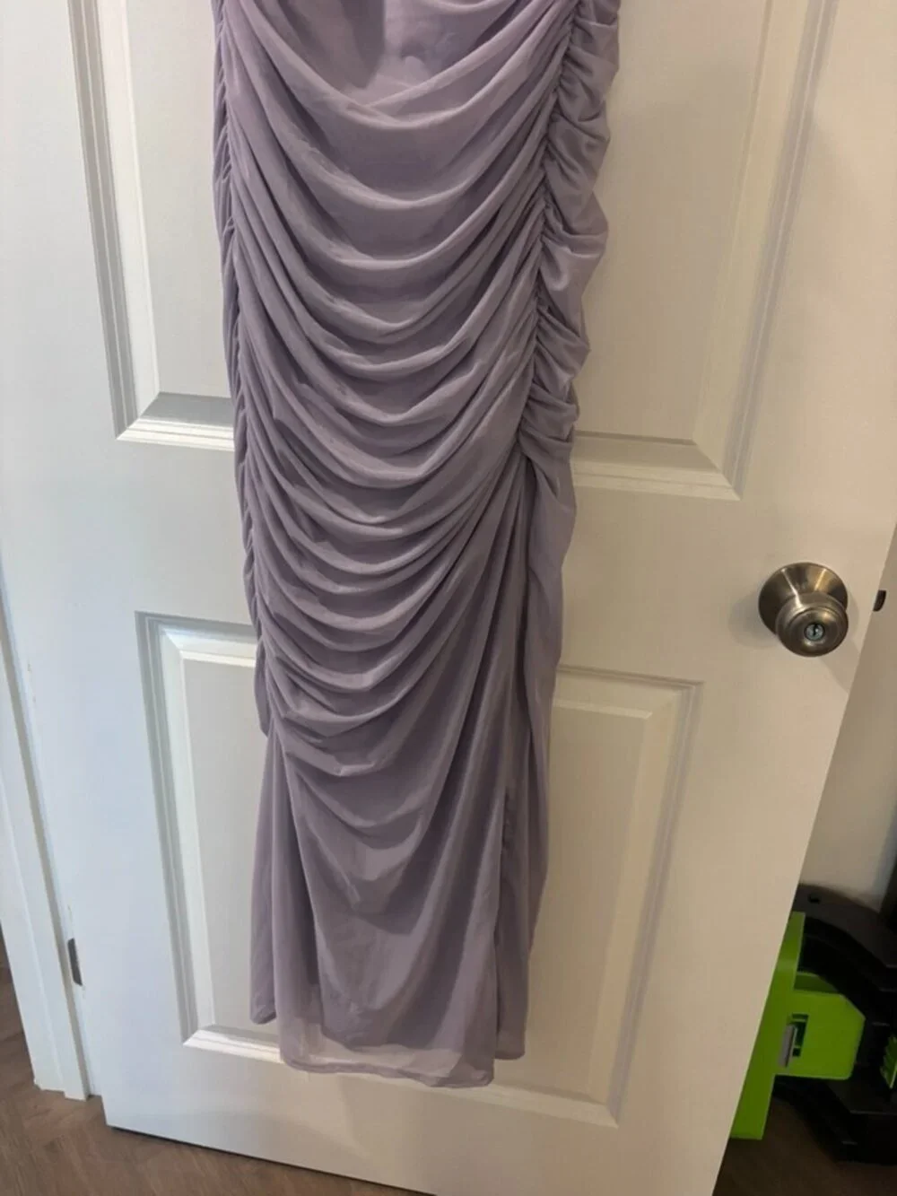 NWT Abercrombie & Fitch Mesh Asymmetrical Off The Shoulder Maxi Dress